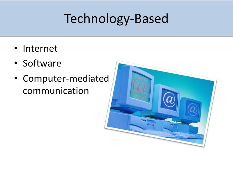 Technology-Based Internet Software Computer-mediated communication